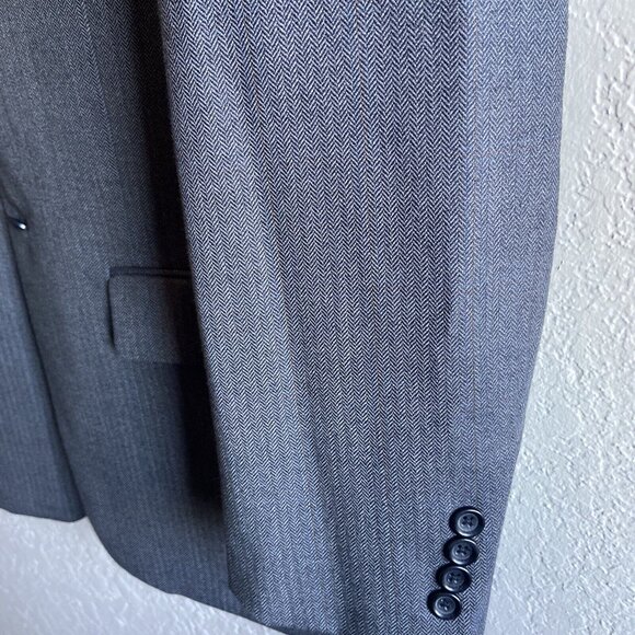 Joseph Feiss Men's Sport Coat Gray 42 R Blazer Two Button 100% Wool Executive - Picture 3 of 16